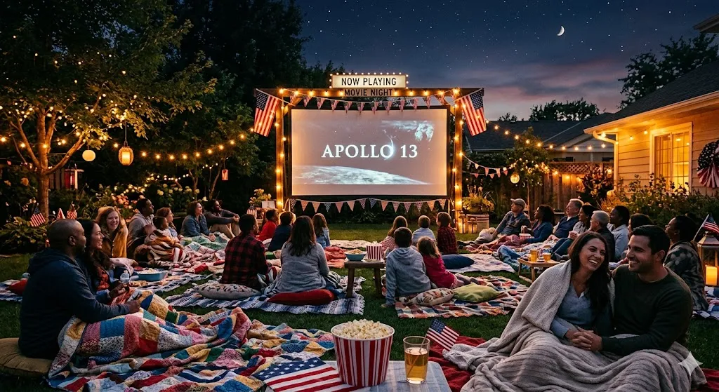 Outdoor movie night backyard