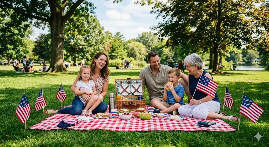 Park picnic with family