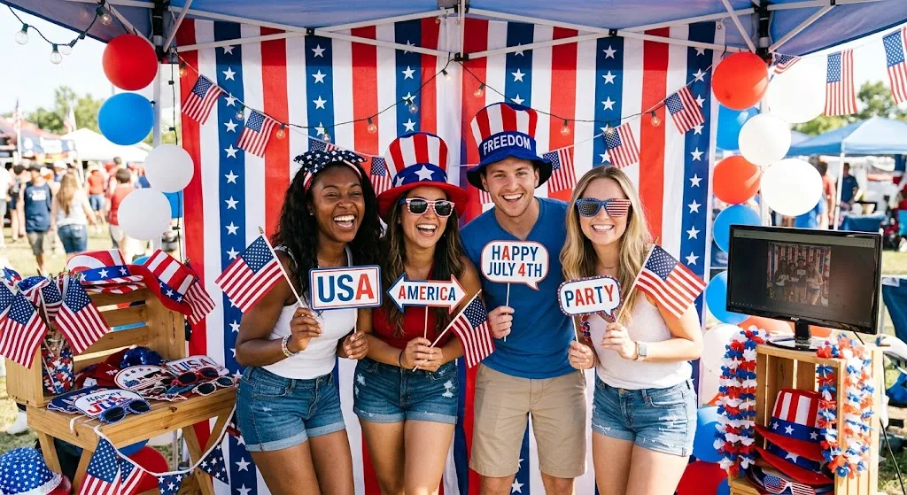 Photo booth setup patriotic theme