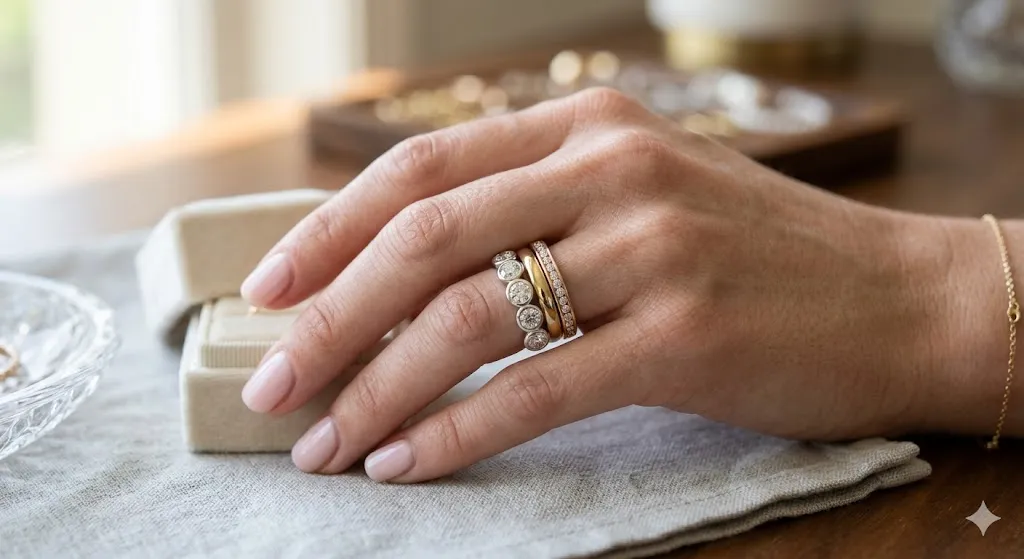 Ring Stacking Ideas for 2026: How to Layer Rings Beautifully 4 Sparkling Diamond Ring Stack