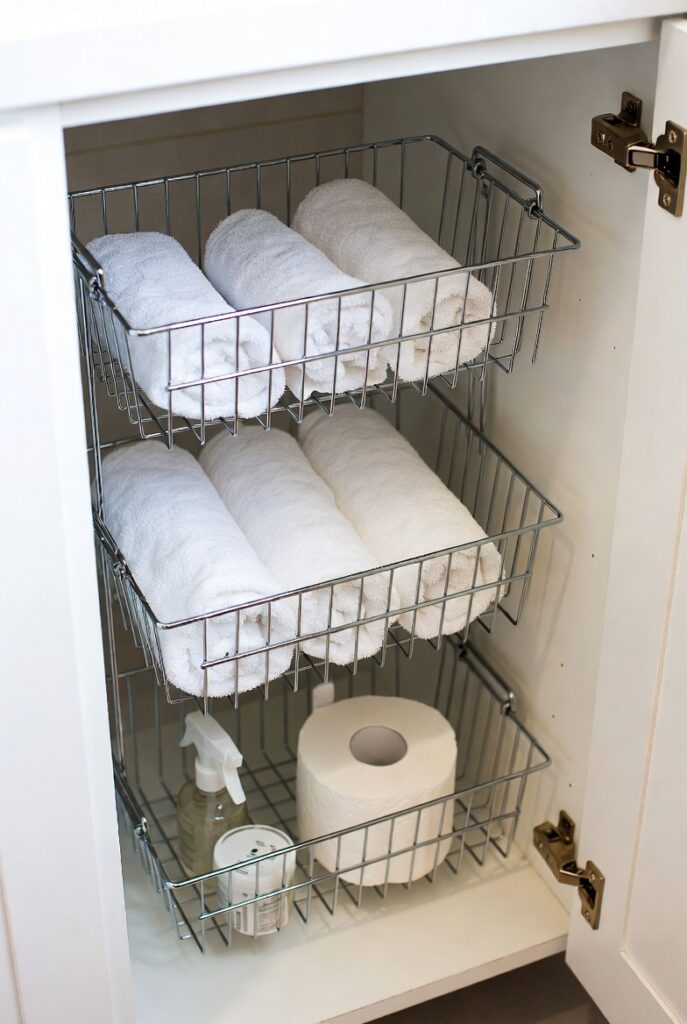 Affordable Bathroom Cabinet Organizers: 10 Budget-Friendly Solutions for a Clutter-Free Bathroom in 2026 7 Wire Basket Storage Systems
