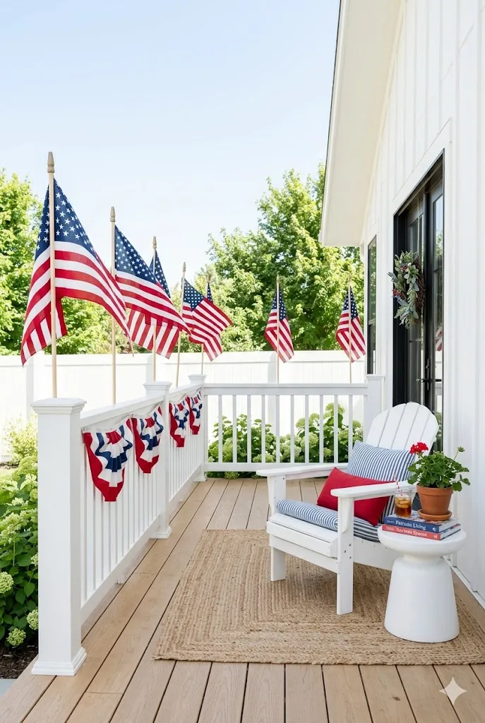 How to Decorate for Memorial Day Outside: 15 Patriotic Outdoor Ideas for a Memorable 2026 Celebration 2 bold American flags on posts