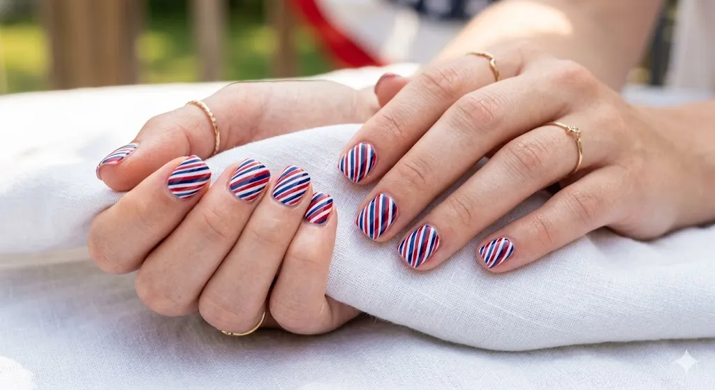 diagonal stripes nail art