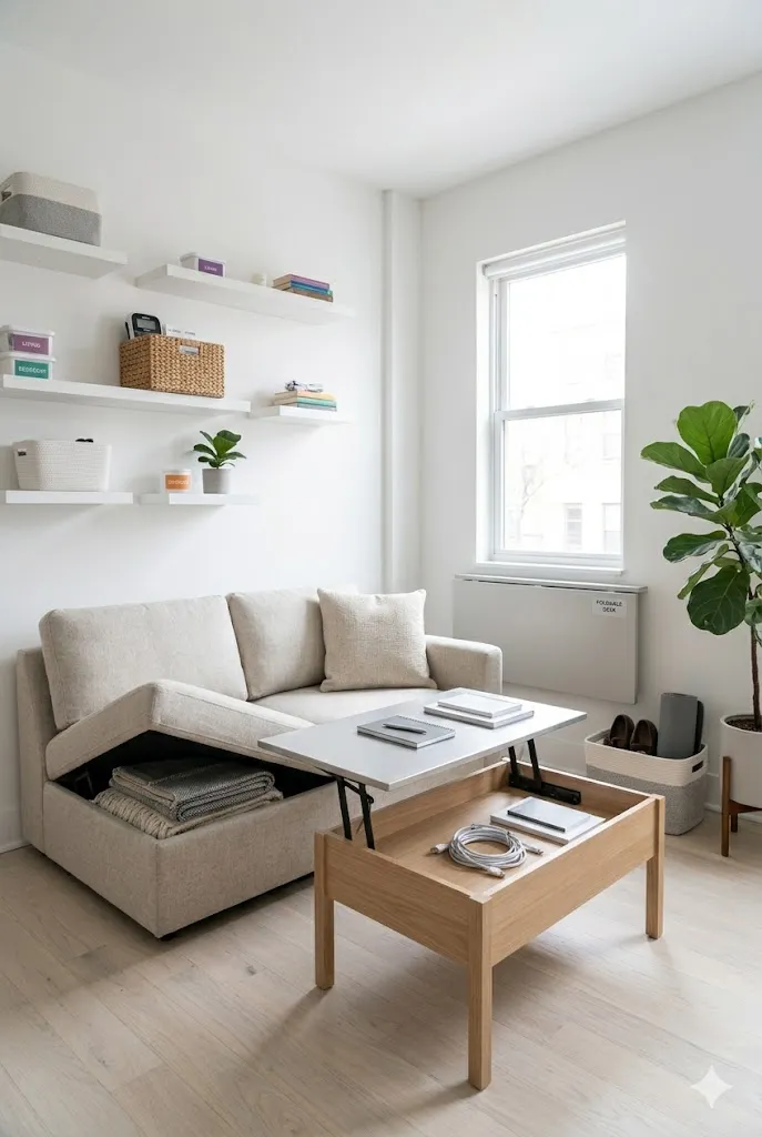 7 Small Room Organization Tricks That Make Tiny Spaces Feel Twice as Big in 2026 4 multi functional furniture
