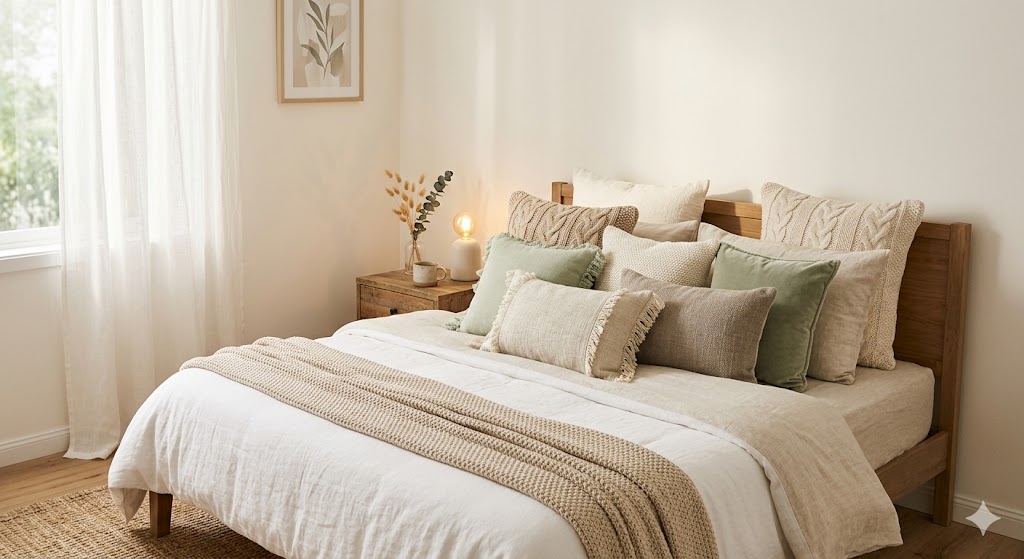 11 Budget-Friendly Bedroom Accessories to Transform Your Space 8 neatly made bed in a soft neutral bedroom
