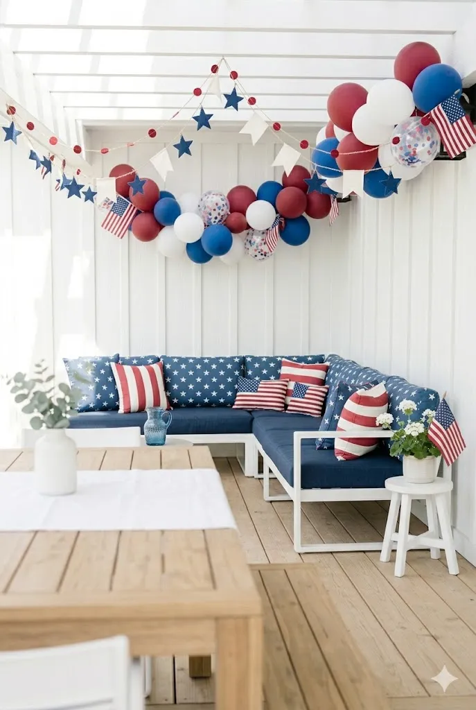How to Decorate for Memorial Day Outside: 15 Patriotic Outdoor Ideas for a Memorable 2026 Celebration 12 patriotic balloons and garlands neatly