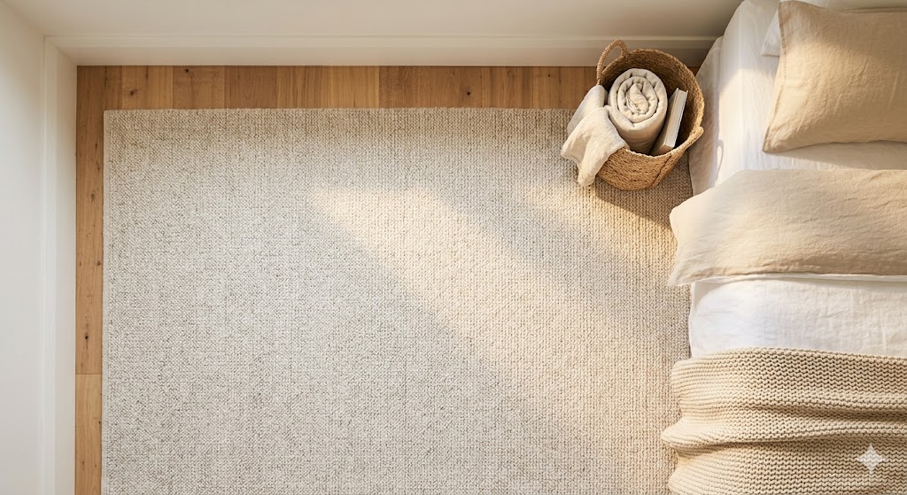 11 Budget-Friendly Bedroom Accessories to Transform Your Space 4 soft neutral toned area rug