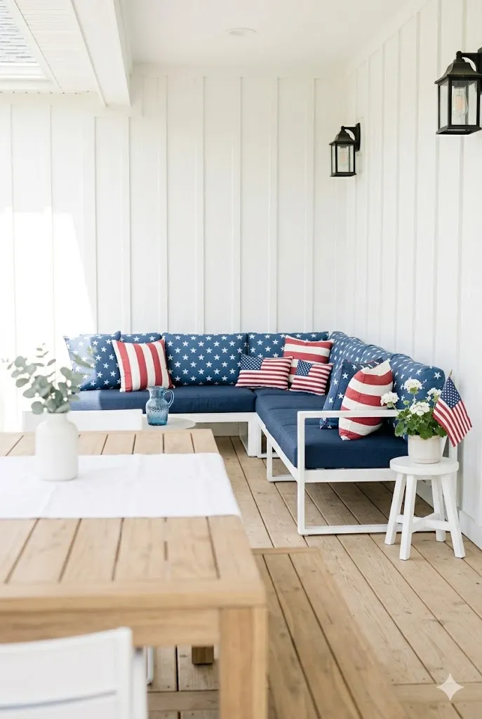 How to Decorate for Memorial Day Outside: 15 Patriotic Outdoor Ideas for a Memorable 2026 Celebration 7 star spangled cushions