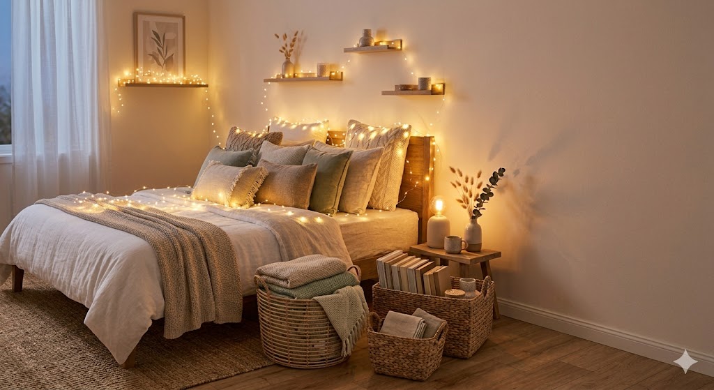 11 Budget-Friendly Bedroom Accessories to Transform Your Space 6 white fairy lights