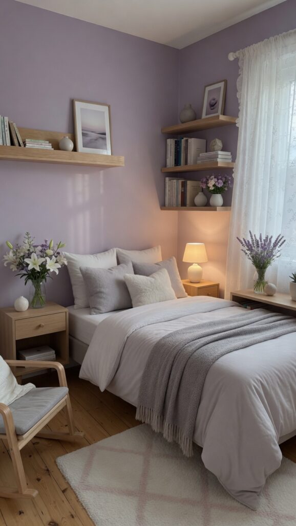 17 Room Color Schemes to Transform Your Home in 2026 10 bedroom with soft lavender walls